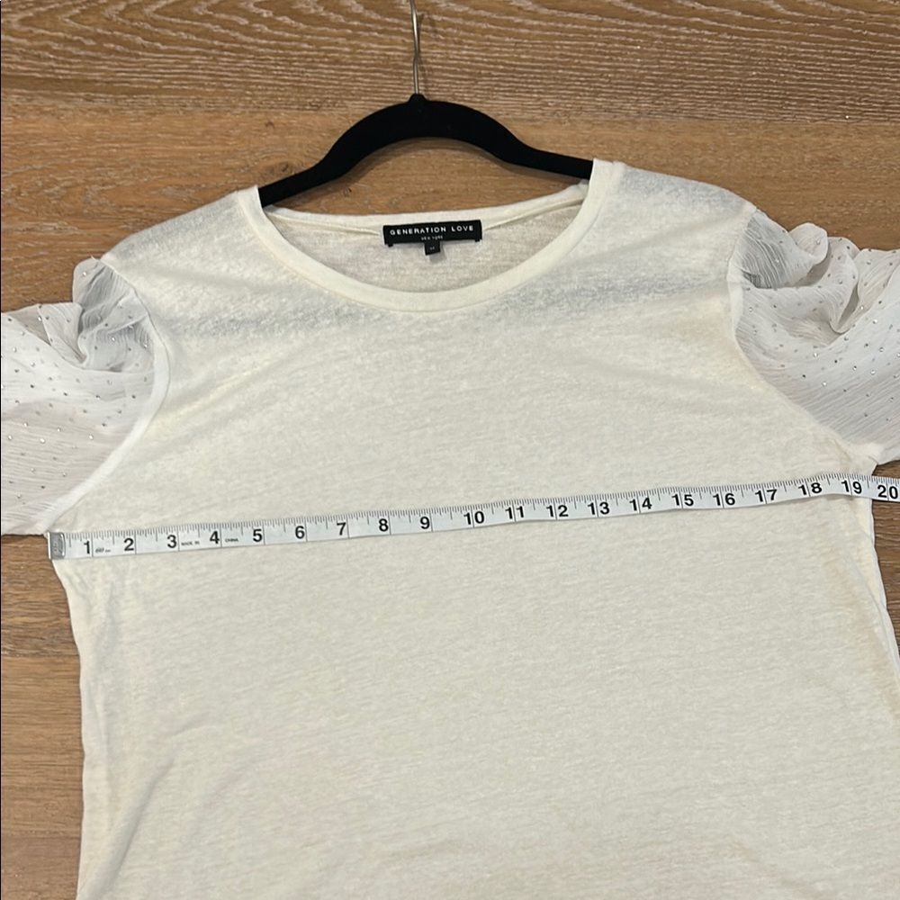 Generation Love Cream Puff Sleeve Blouse, Size Medium - Picture 8 of 10